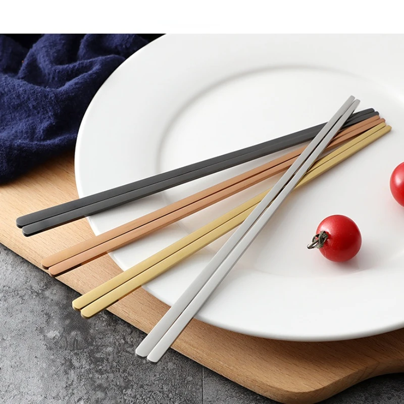 

Korean Chopsticks 304 Stainless Steel Cutlery Chopsticks Anti-slip and Anti-scalding Household Chopsticks