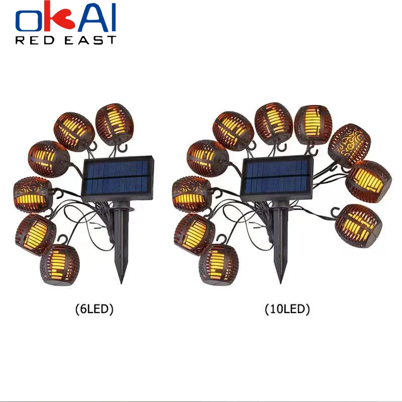 

Solar LED String Lights Solar Outdoor Lanterns Garden Waterproof Hanging Lights Flashing Flame Lights To Decorate The Garden.