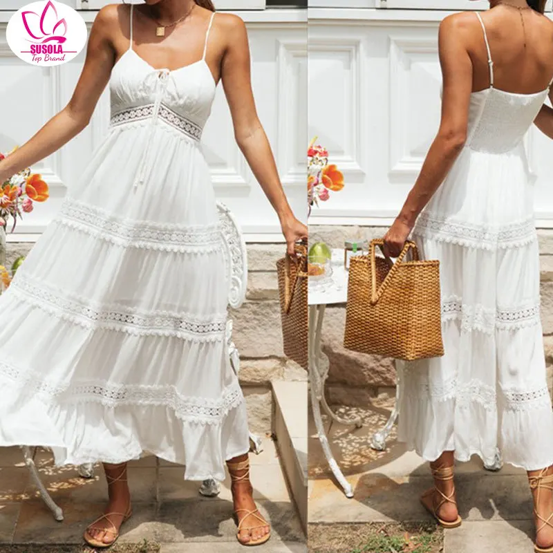 

Женское длинное платье с цветочным принтом, V-образным вырезом и высокой талией