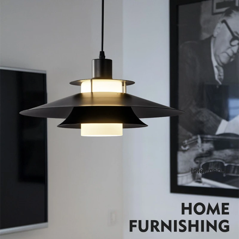 Nordic Iron Chandelier Ins Popular Hanging Light Middle Ancient Bauhaus Restaurant Lamp Bar Dining Room Cream Pendant Lamp E27