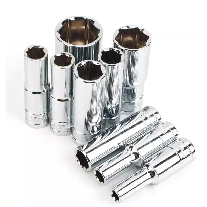 Ударная зеркальная розетка с глубоким длинным приводом 1/2 6 точек 8 мм 9 10 11 12 13 14 15 16