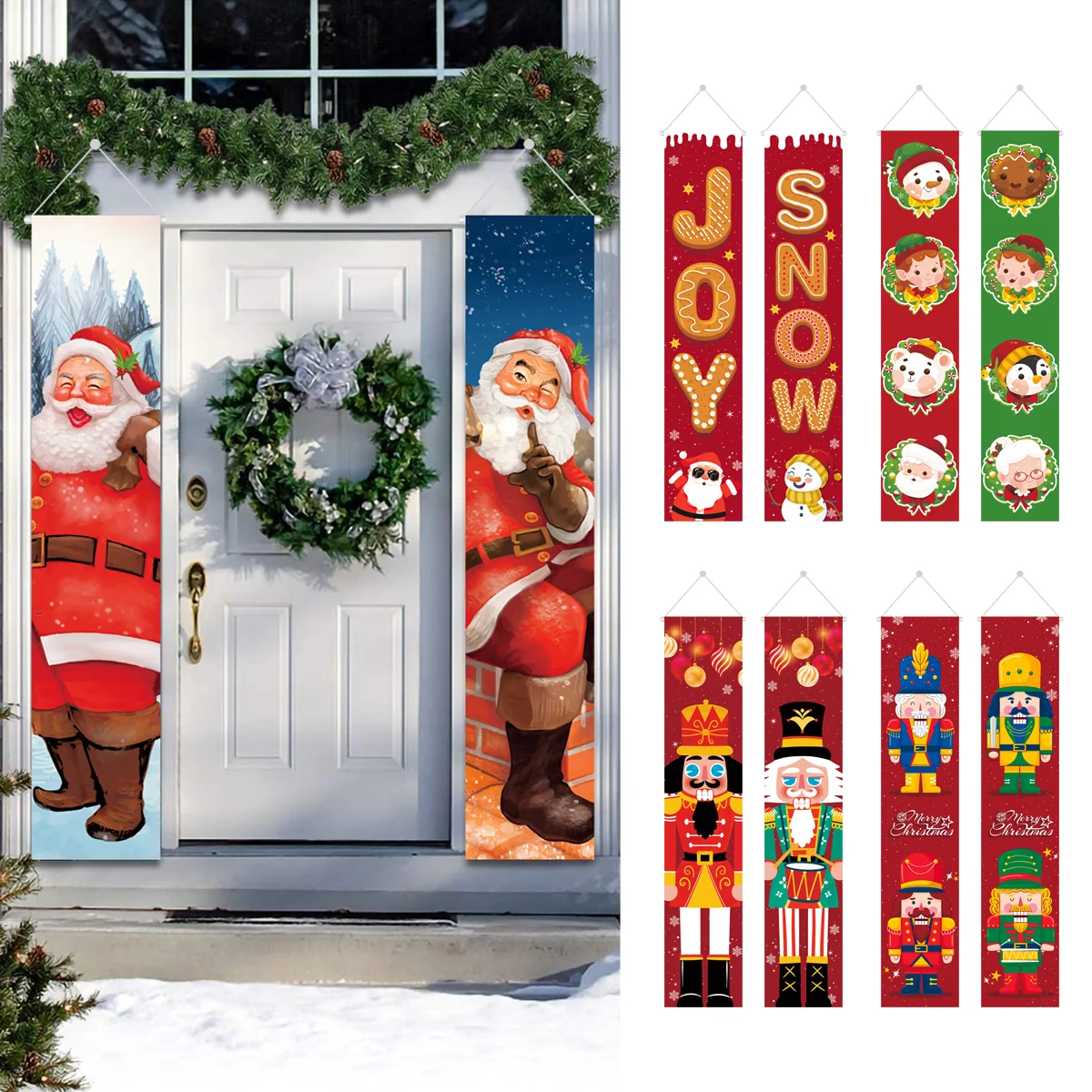 

Рождественская дверная занавеска в виде Санта Клауса, украшение для дома на Рождество 2023, рождественские подарки на новый год