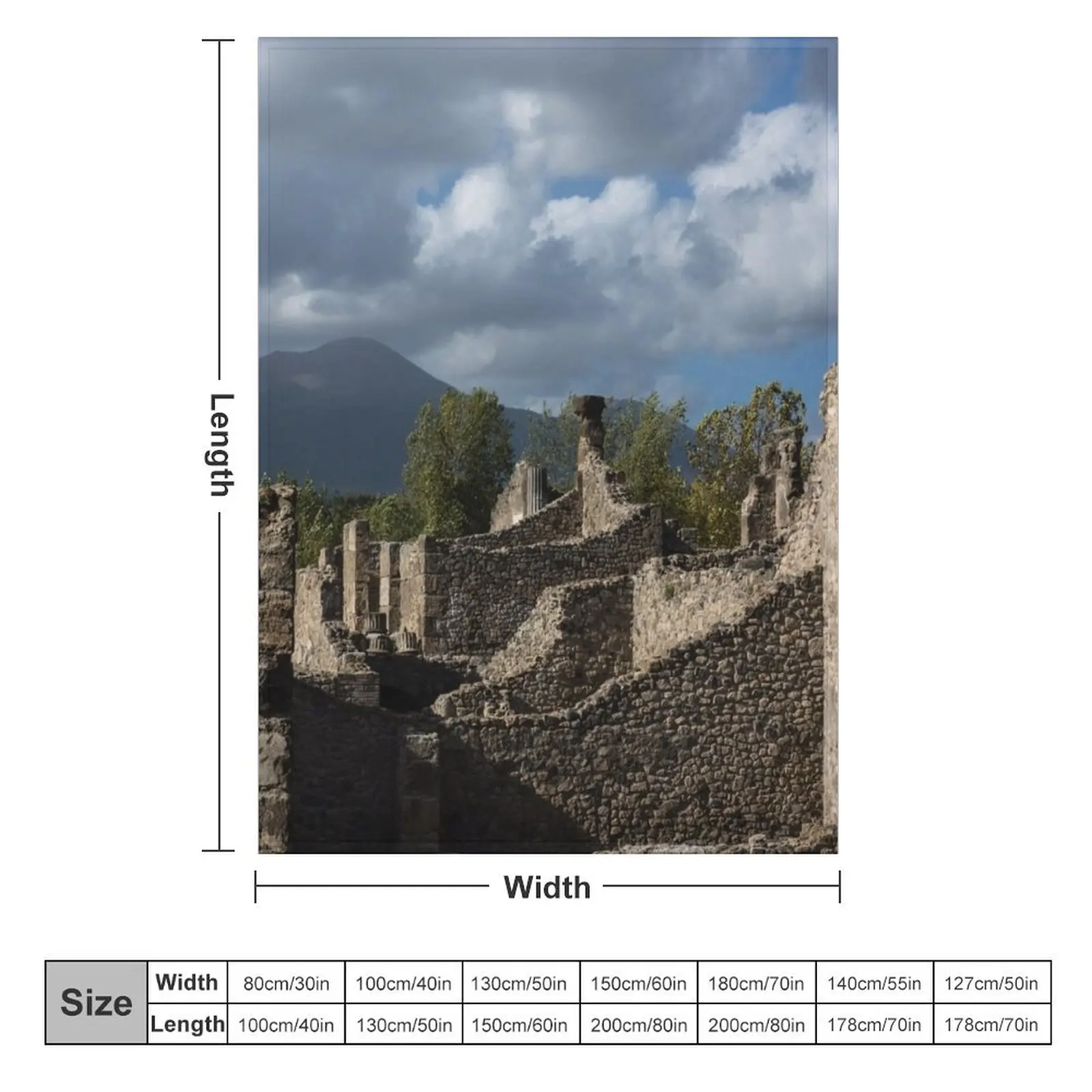 Крепление вулкана везувиуса буксирующее руины Помпея Броское одеяло движущиеся
