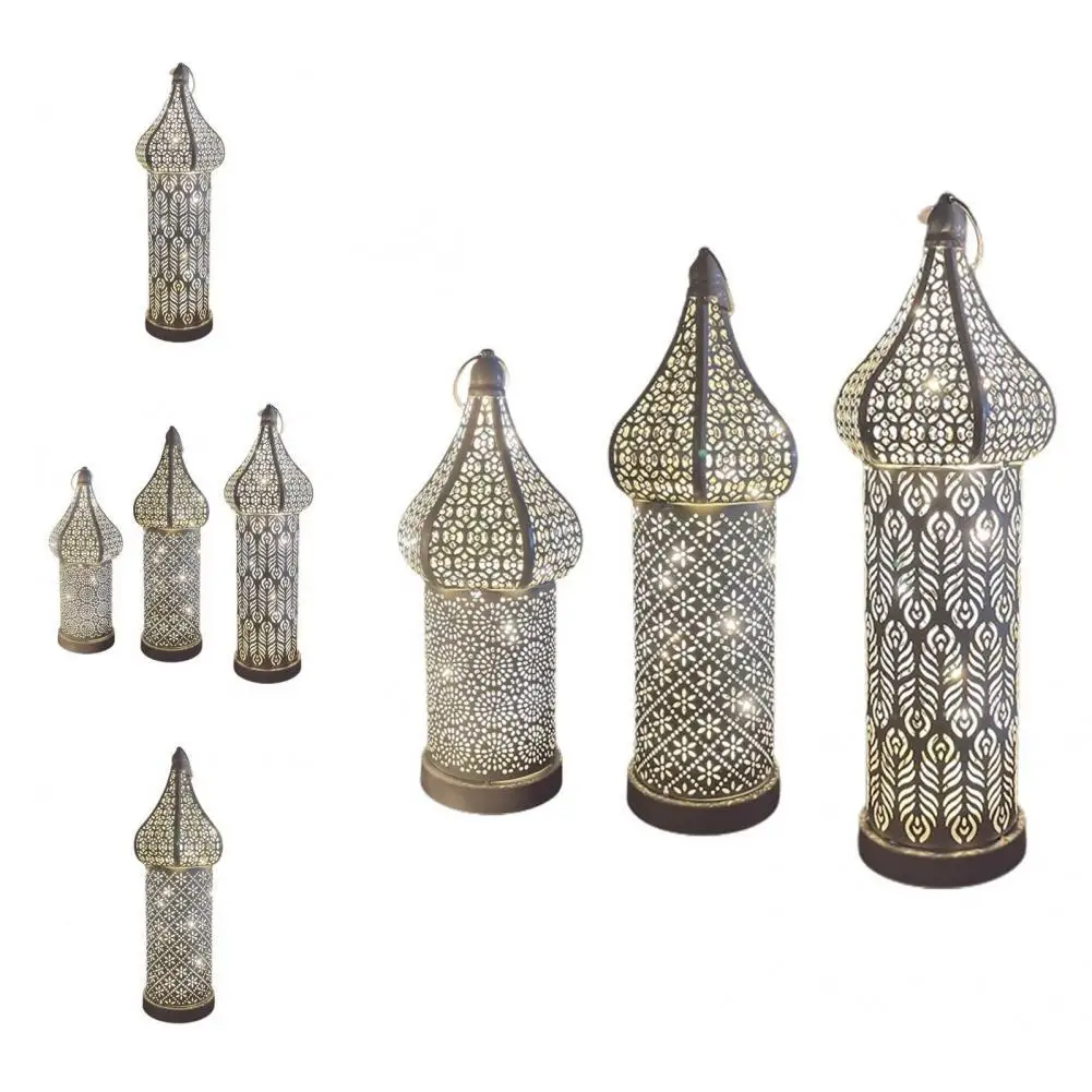 

Iron Trendy Elegant LED Light Effect Lamp Morocco Style LED Light Rust-free Household Supplies