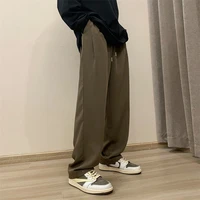 brownblack casual pants men fashion loose wide leg pants men korean straight pants mens formal suit pants trousers m 2xl