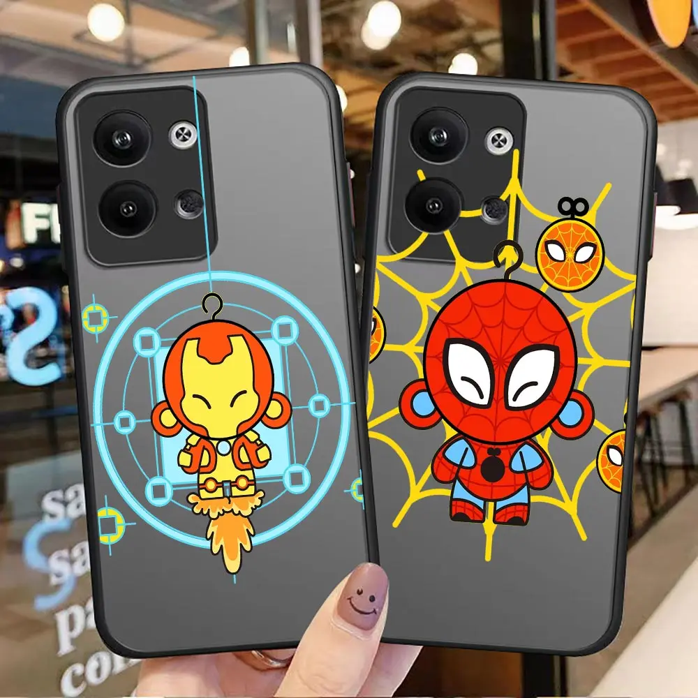 

Marvel Cute Hero Spider Man Iron Man Cartoon Case For Realme 10 Case For Oppo Realme 10 9 8i 8 7 7i 6 5 3 V15 V11 X7 C2 Pro Plus