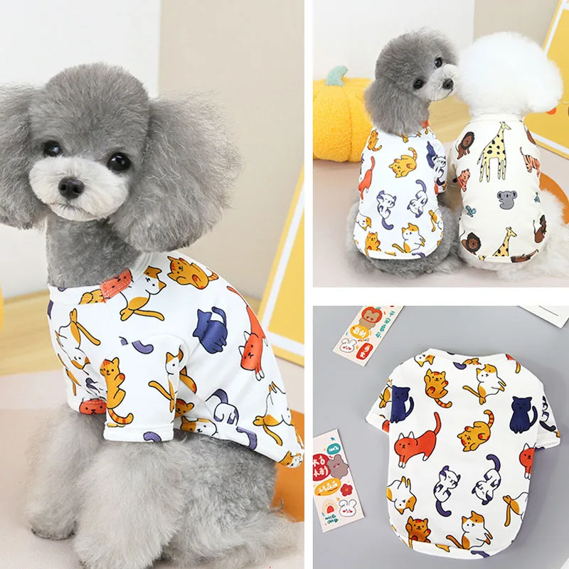 Пуловер с принтом животных футболка для собаки одежда кошек свитшот