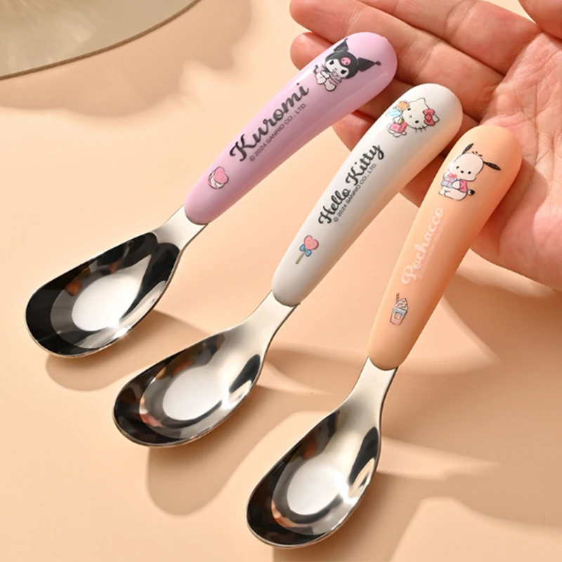 1 шт. ложка Sanrio Kuromi Милая помапурин Hello Kitty моя мелодия детская посуда кухонные