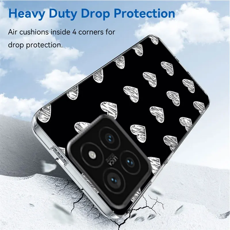 Черно-белый защитный прозрачный чехол в горошек для телефона Xiaom Mi 12 12T 11T 10T 9T 13 11 10