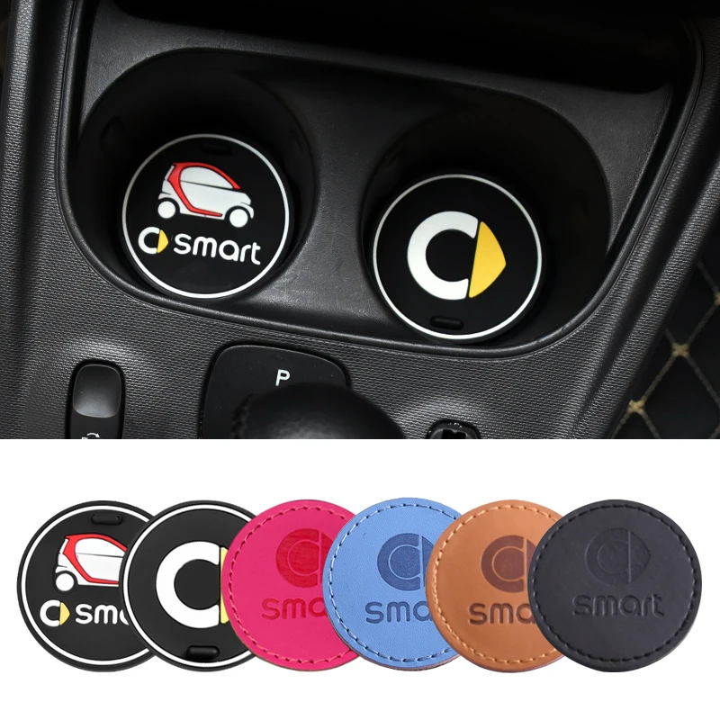 

Non-slip Car Water Cup Pad Silica Gel Leather Bottle Holder Mat for Smart Fortwo Forfour 453 Anti-skid Auto Interior Accessories