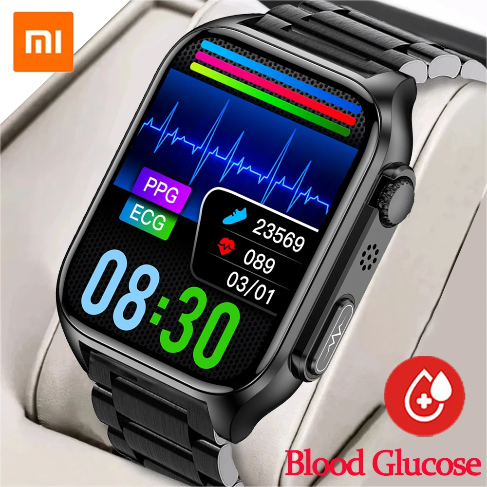 

Xiaomi 2023 New Men Women Bluetooth Listening Smartwatch Non-invasive Blood Glucose ECG+PPG Heart Rate/Blood Pressure Smartwatch