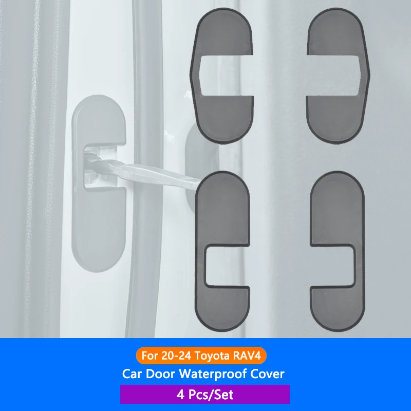 

QHCP автомобильный дверной ограничитель, крышка дверного замка, навесной стопор, водонепроницаемый защитный автоаксессуар для Toyota RAV4 2020-2024