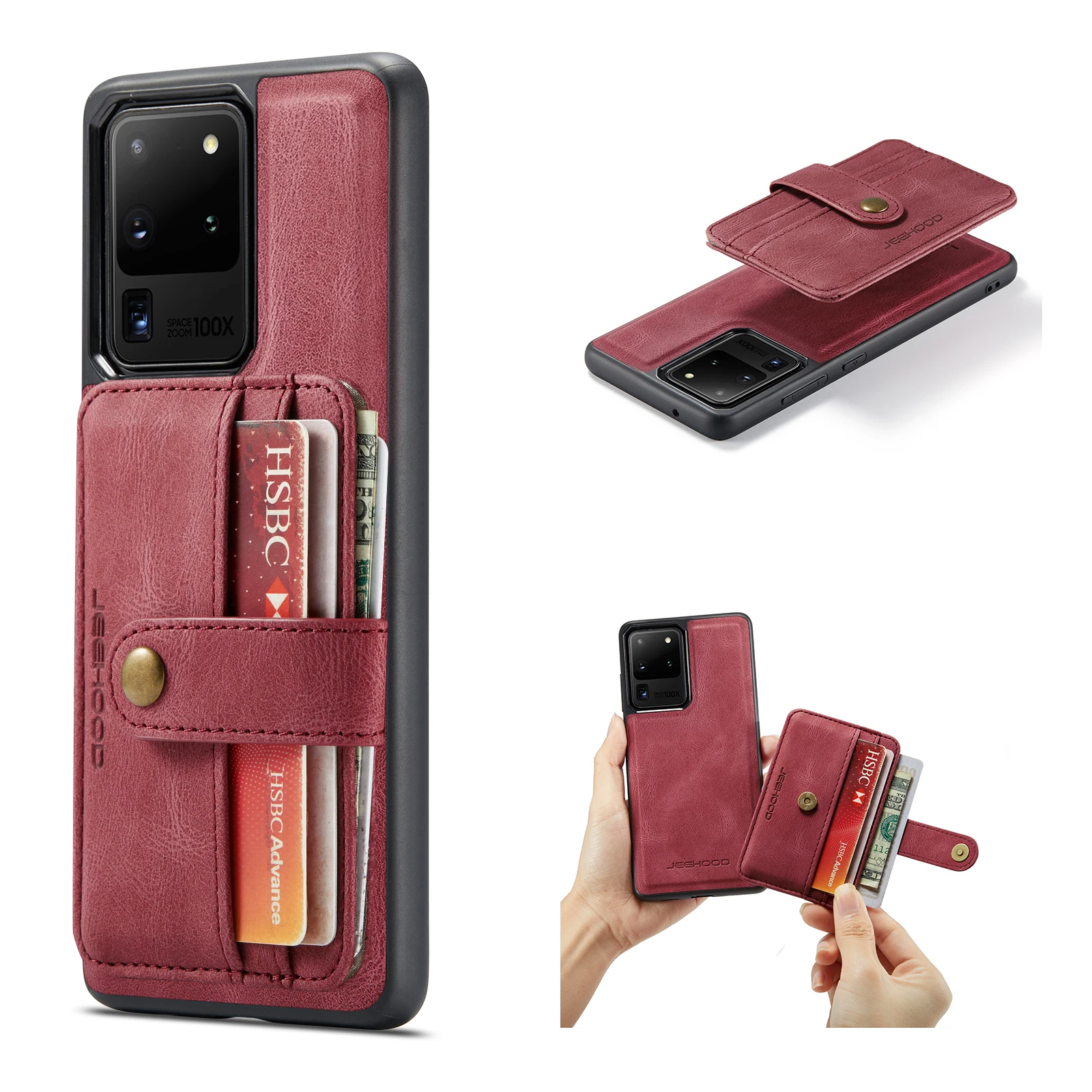 

Flip Stand Leather Phone Case For Samsung Galaxy Note 20 Ultra Note 10 9 8 S21 S20 FE S10 S9 S8 Plus Wallet 9 Card Slots Cover 1