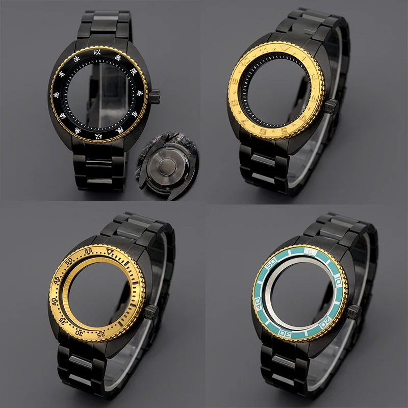 Мужские черные часы модель 6105 6309 мужские часы-черепаха браслет из нержавеющей