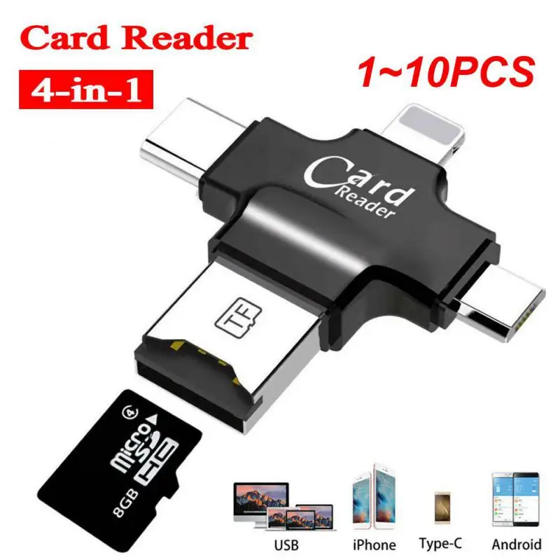 

Многофункциональный кардридер 4 в 1, 1-10 шт., Type-c/Micro USB/USB 2,0