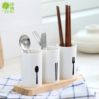 stainless steel cutlery holder drainer rack home kitchen round chopsticks storage tube spoon fork organizer shelf
