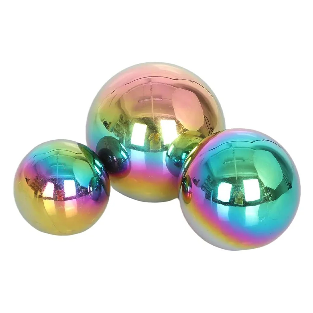 

3pcs Hollow Stainless Steel Balls Mirror Surface Decorative Gazing Balls