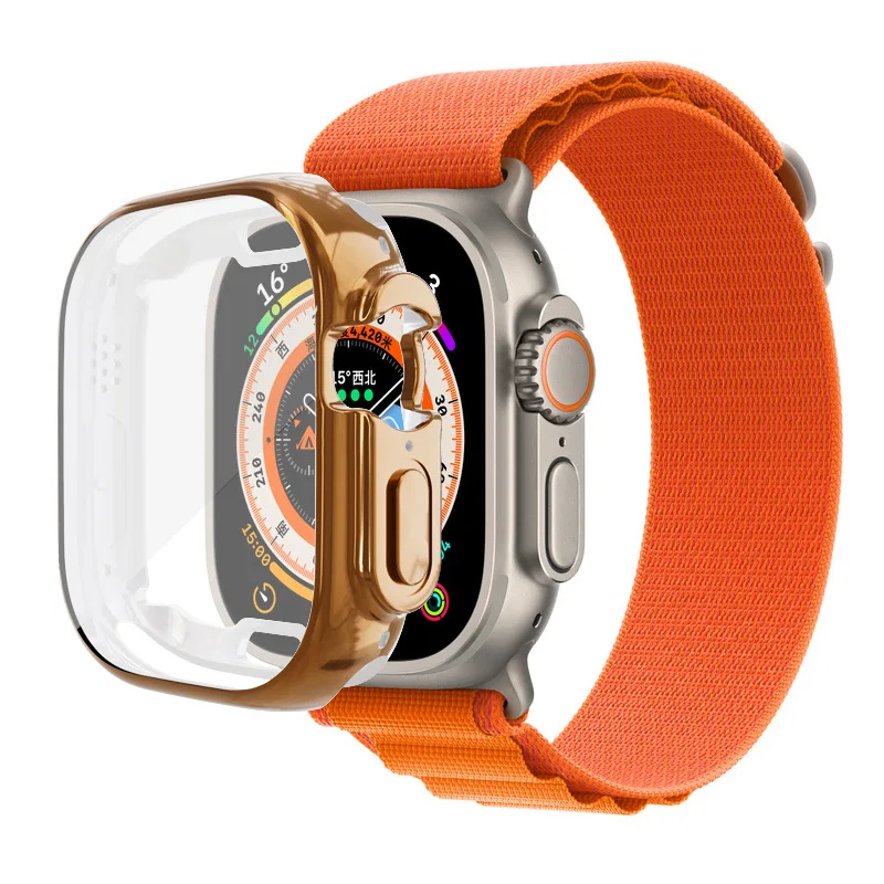 

Мягкий чехол для Apple Watch Ultra 49 мм 45 мм 41 мм 42/38 мм 44 мм 40 мм, ТПУ защитный бампер для экрана iWatch серии 8 7 6 5 4 3 SE, чехол