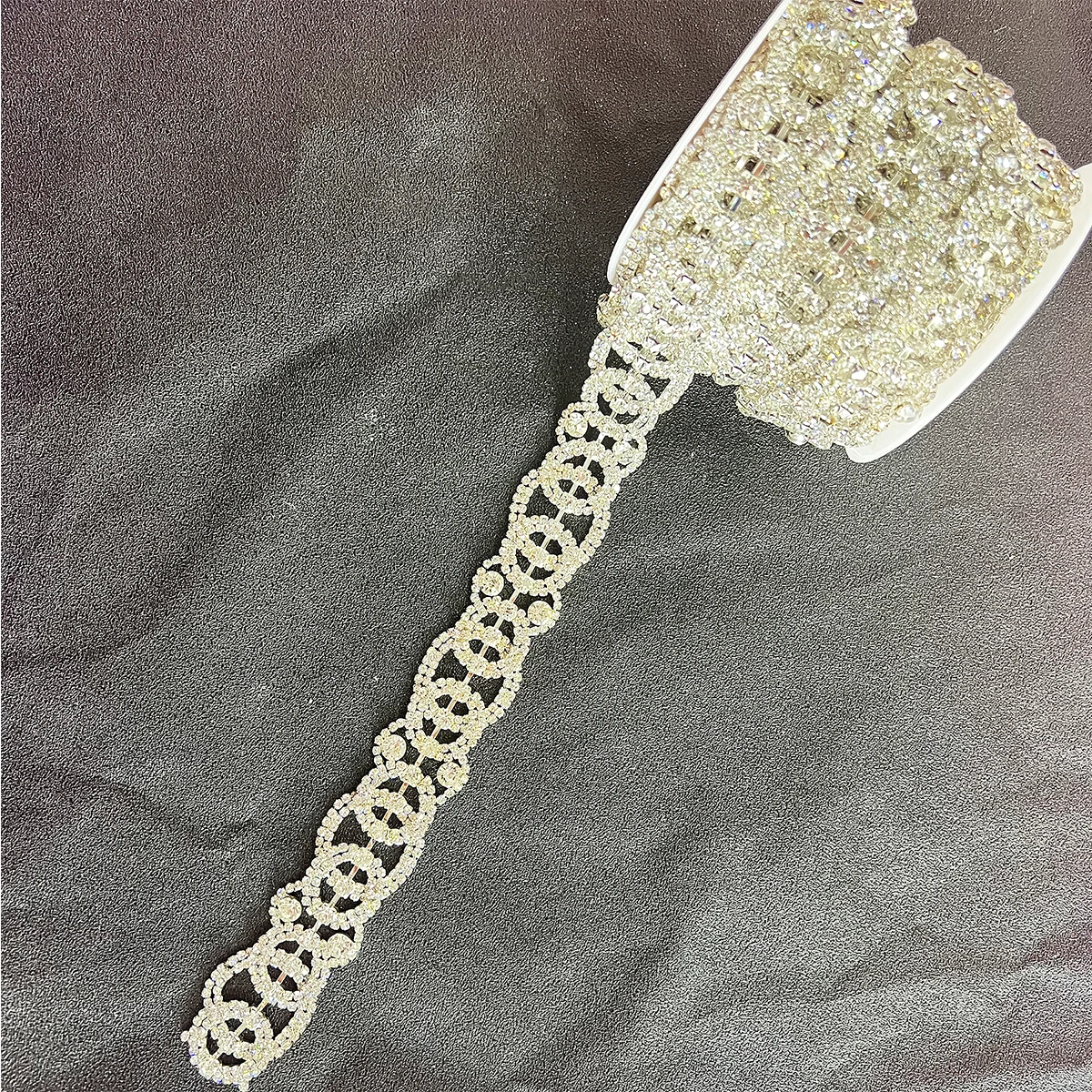 

1 YARD Rhinestone for Crafts Wholesale Bridal Hand Sewing Crystal Applique Trim For Wedding Dresses Rose Gold Color Trimming