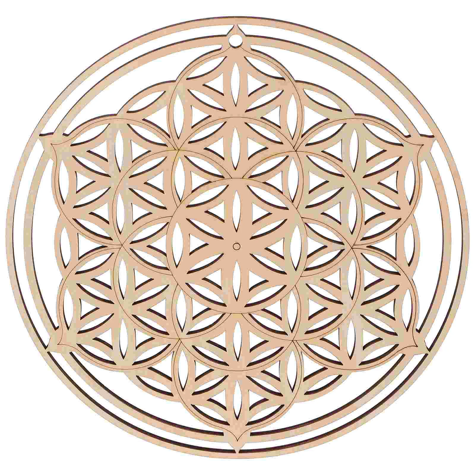 

1PC Chic Wooden Wall Pendant Wall Decorative Pendant Geometric Pattern Pendant