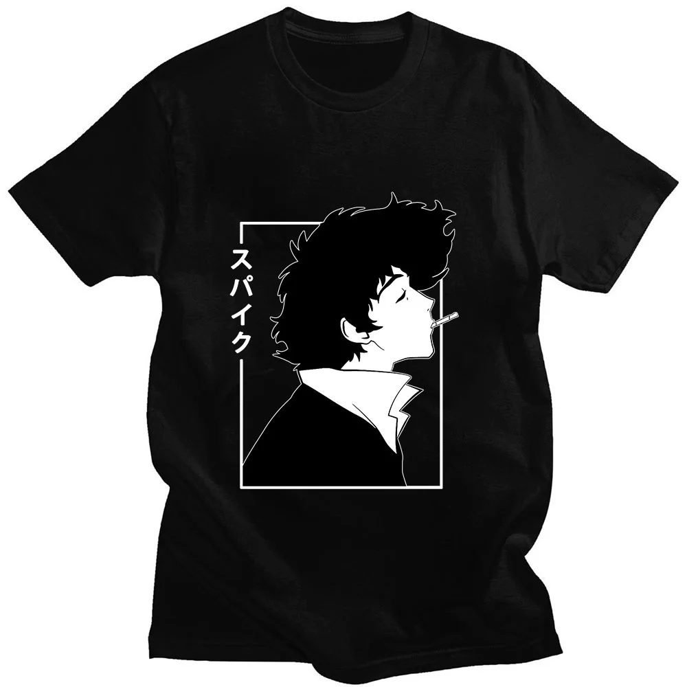 

Anime Cowboy Bebop Spiegel Spike Japanese Manga Print Summer Short-sleeved Thin Cotton Design Casual Loose Man T-shirt Oversized