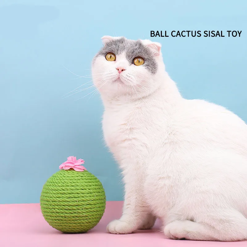

100% Brand New New Pet Sisal Weaving Ball Cat Toy Fairy Tumbler Teasing Cat Ball Practice Scratching with Catnip
