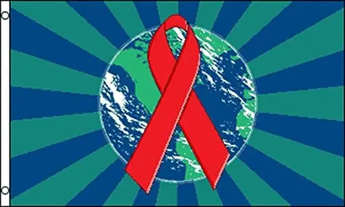 

Red Ribbon World Aids Awareness Flag 3' x 5' - againt HIV Flags 90 x 150 cm - Banner 3x5 ft