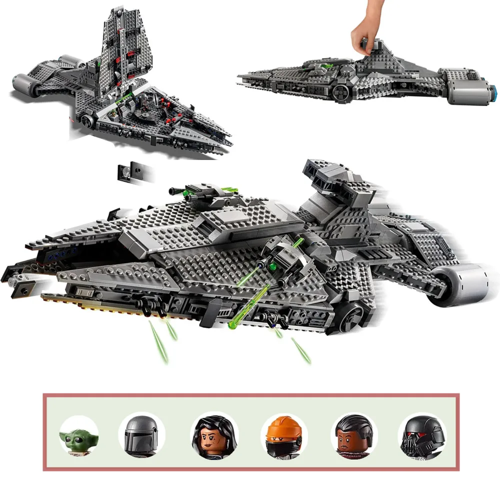 

DISNEY Stars Fighter Space Wars Mandalorian Imperial Shuttle Ren Transport Ship Figures Building Blocks Bricks Toy Gift