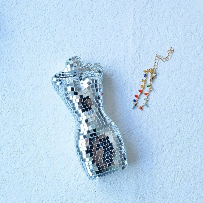 Серебряные дискотеки зеркальная статуя женского тела украшение для