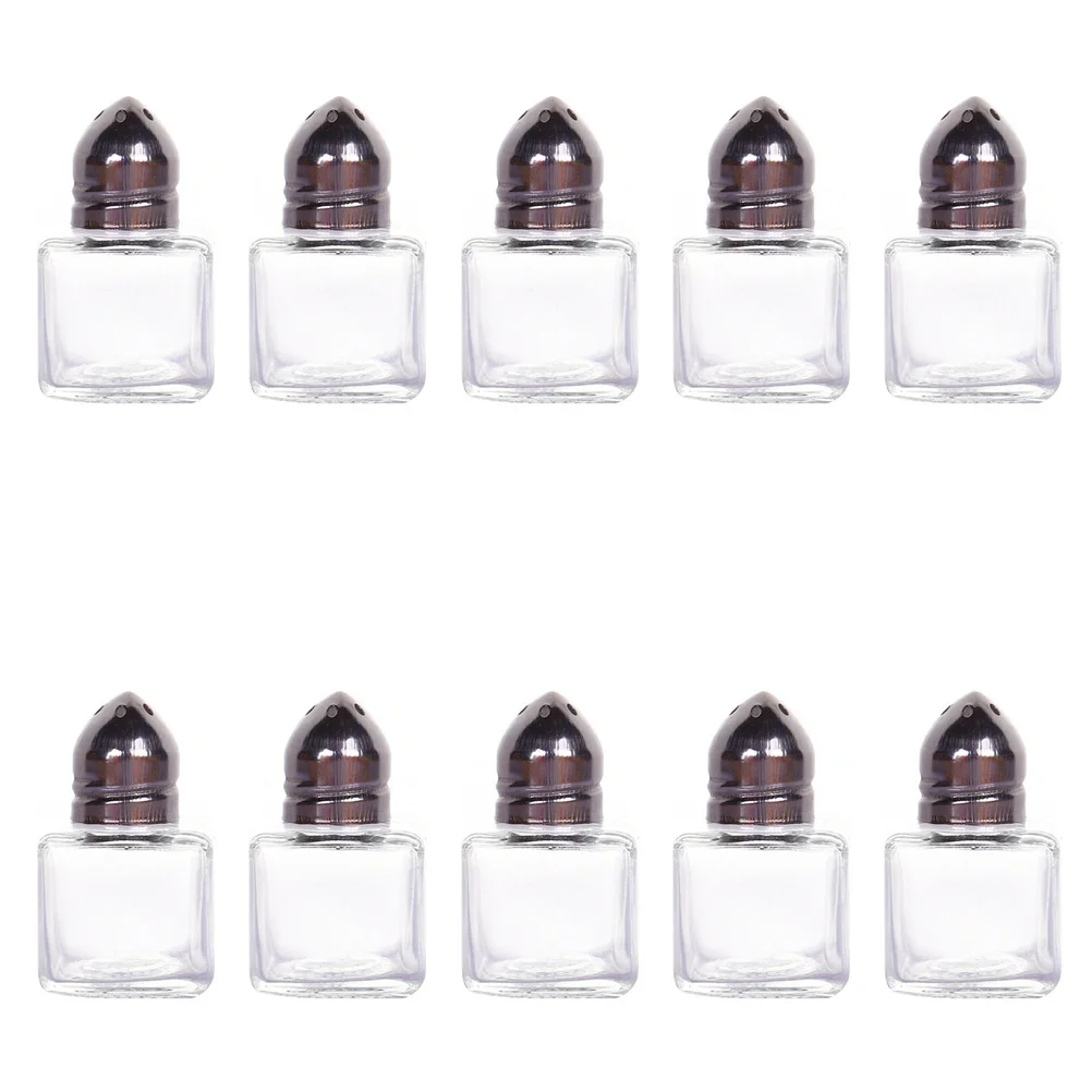 

10 Pcs Mini Spice Jar Container Condiment Holder Glass Jars Lid Pepper Bottle Ceramic Containers Lids Decorate