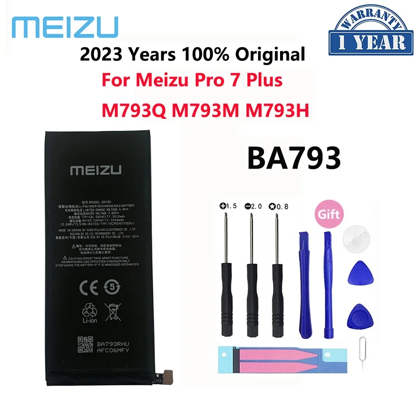 100% Новый оригинальный 3510 мАч BA793 сменные батареи для Meizu Pro 7 Plus M793 M793H M793M M793Q