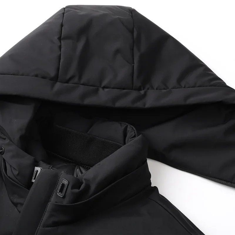 Мужской зимний пуховик средней длины деловой Повседневный плотный теплый белый