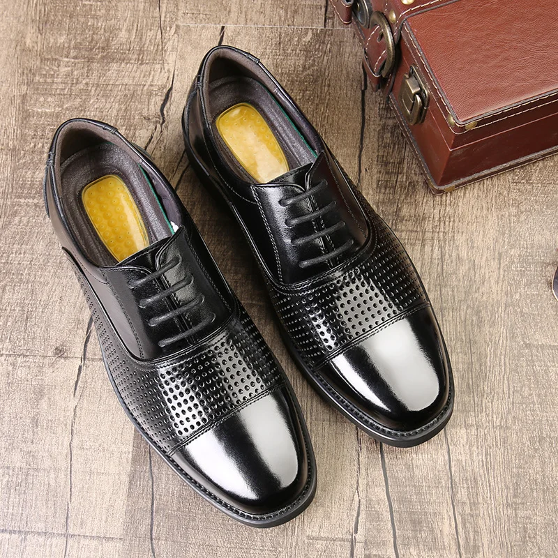 

Misalwa Plus Size 36-48 Hollow Summer Oxford Mens Dress Shoes Classic Men Business Shoes Triple Joint Derby Shoes Gentleman