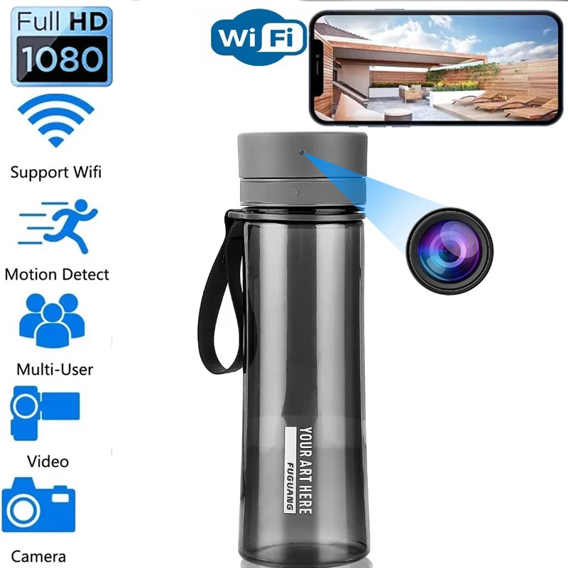 750ml Water Botter Full HD Mini Camera Portable Outdoor Office Water Cup Micro Camcorders Wifi Remote Monitoring Video Recorders