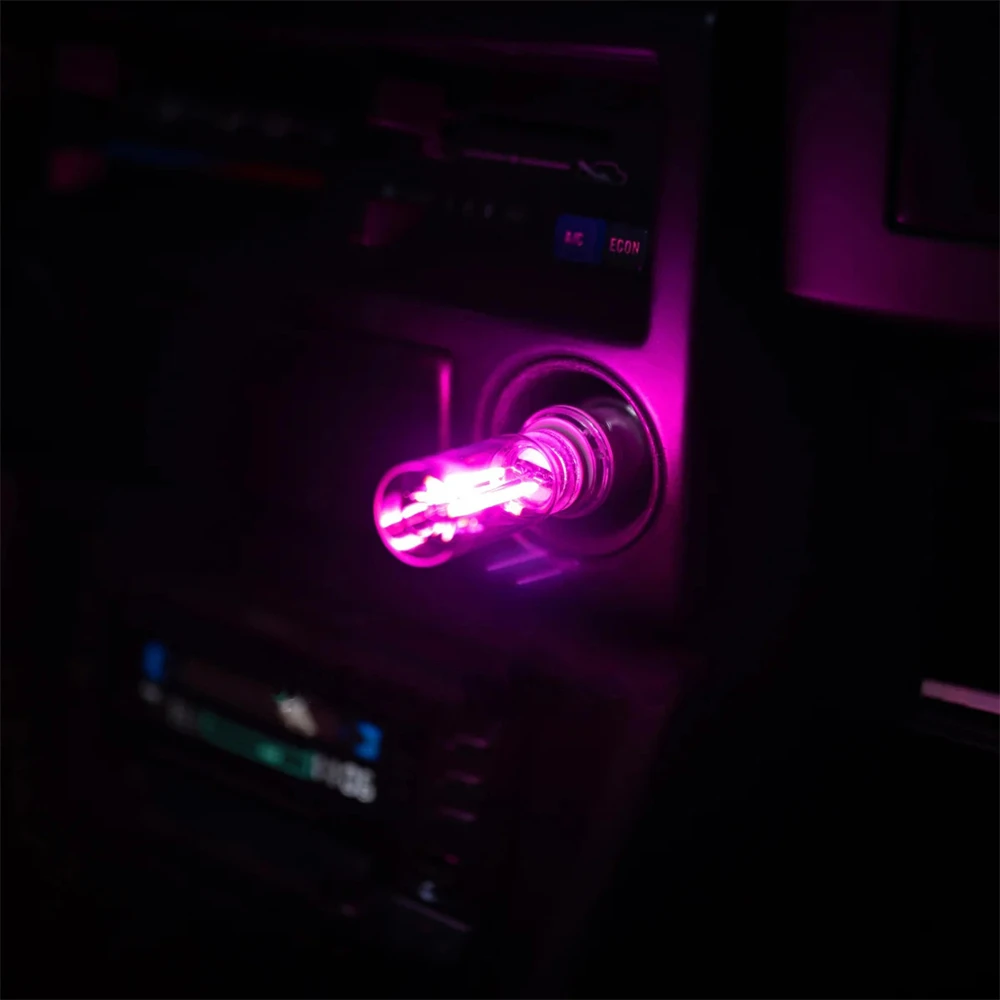 

USB автомобильная лампа, внутренний атмосферный светильник, лампа настроения в стиле ретро, стеклянная бутылка, беспроводное сенсорное светодиодное освещение салона автомобиля
