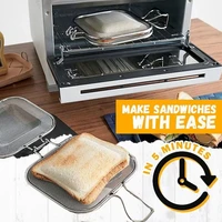 new portable sandwich roasting rack non stick collapsible rectangle wire rack for oven baking outdoor bbq dropshipping