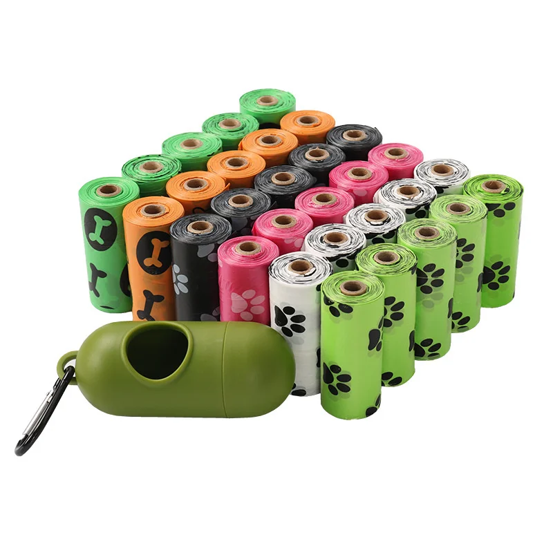 

Dispenser Outdoor Collector Bags Bag Small Clean Pets Scooper Garbage Rolls Cat Poop Bag Puppy Pooper Pet 5roll Dog Supplies