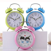 classic double bell 4 inch mini alarm clock quartz movement easy to read bedside retro bell battery nightstand analog clocks