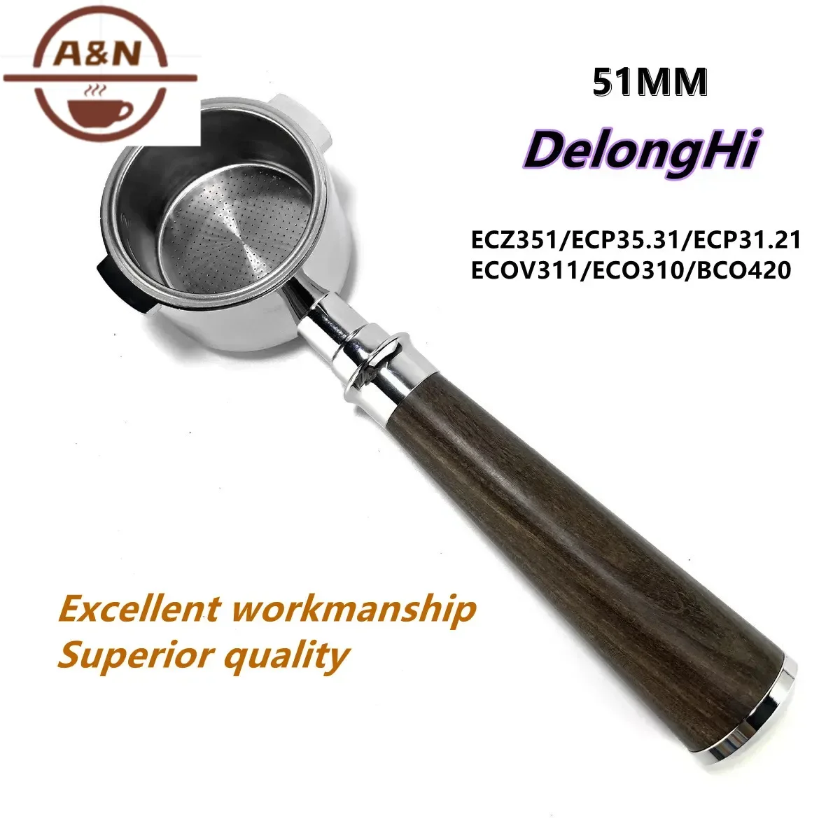 Бездонный портафильтр для Delonghi 51 мм из нержавеющей стали | AliExpress