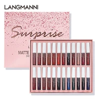 langmanni 24 colors liquid lipstick set matte waterproof non stick cup moisturizing lasting lip gloss gift box set makup dc08