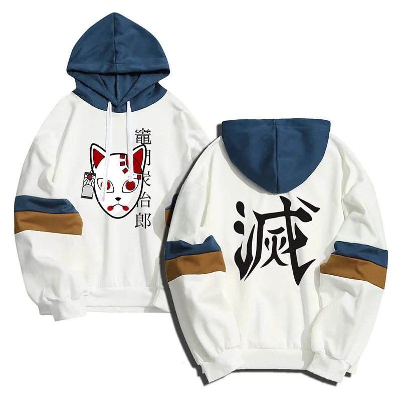 

Cosplay Anime Demon Slayer Kisatsutai Kamado Tanjiro Costume Mask Printing Hoodies Harajuku Sweatshirt Sudadera Hombre
