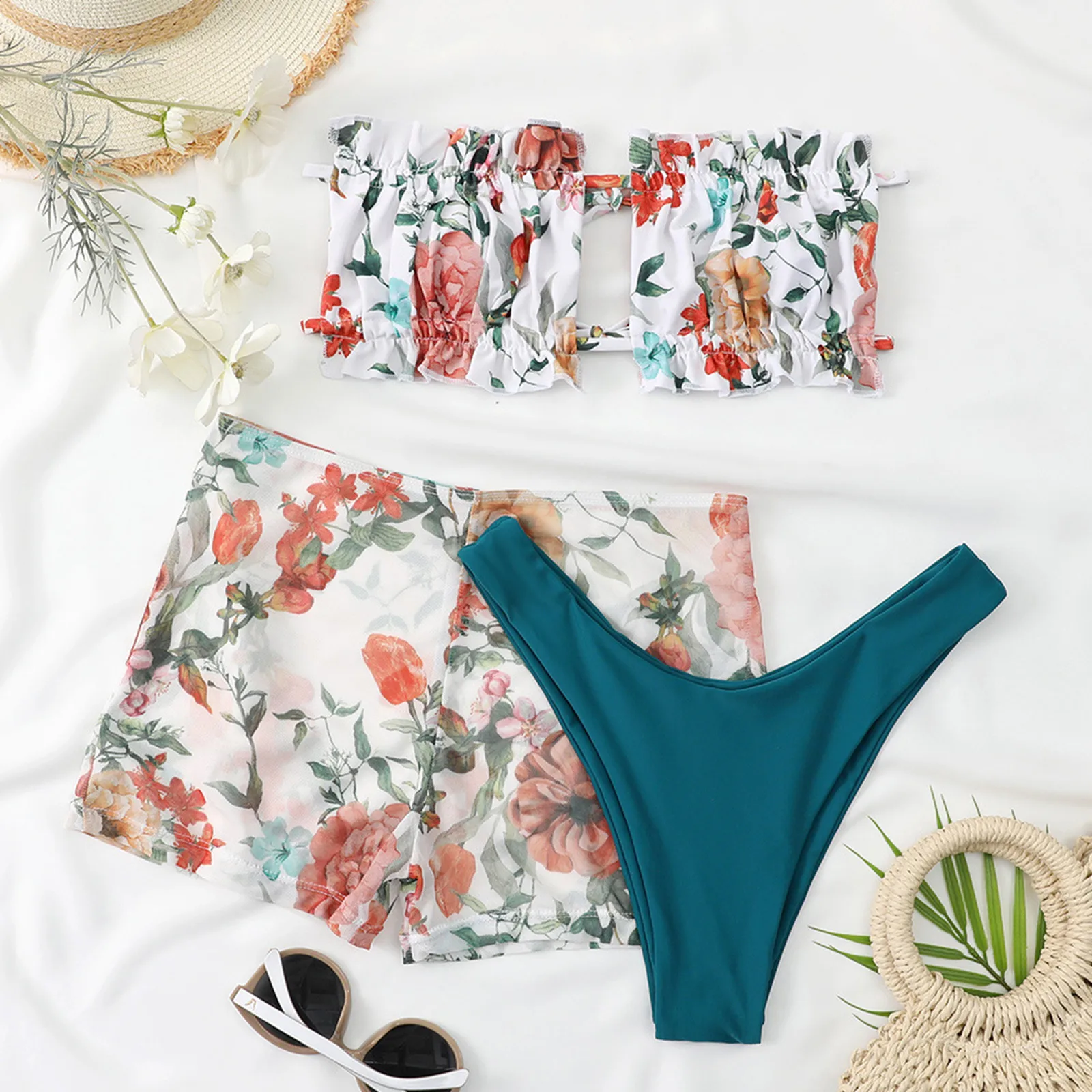 

Bikini Sexy Print Sexy Swimsuit Women Split Set Swimwear Two Pieces Swimwears Tankinis Set Bandage Brazilian Beachwear