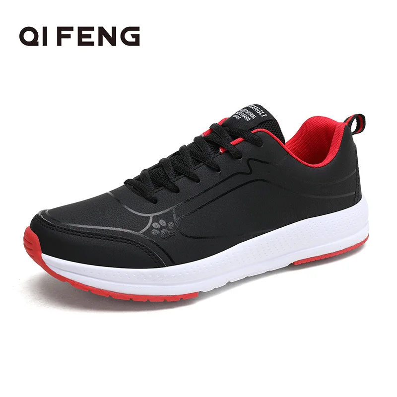 

2022 Soft Walking Shoes Black Sneakers Mens Black Leather Footwear Spring Autumn Fashion Gym Shoes Light Casual Running Winter