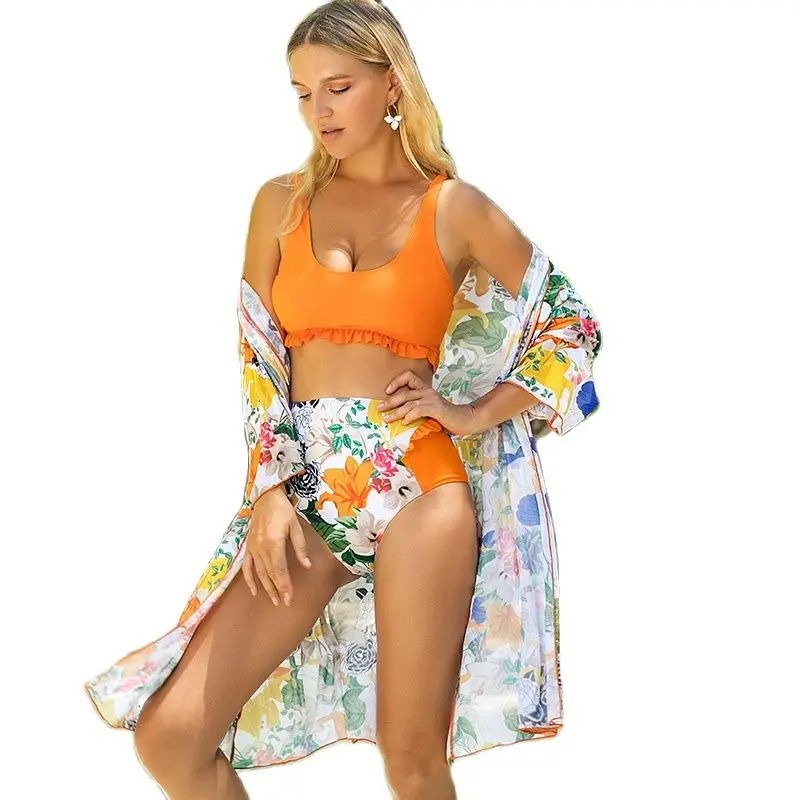 Женский пляжный купальный костюм с накидкой Пляжное Платье-бикини в бразильском