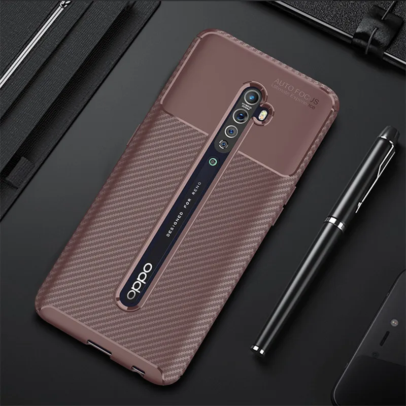 

For OPPO Reno 2 2Z 2F 5 6 Pro Plus Case Carbon Fiber Sof TPU Back Cover for Realme 5 5i 6 6i 7 7i 8 C11 C12 C20 C21 C25 X7