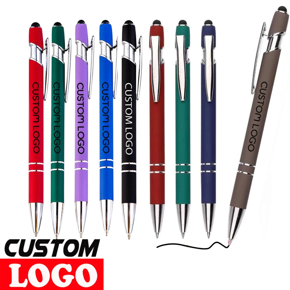 

500 Pcs Metal Business Ballpoint Universal Drawing Touch Screen Stylus Pen School Office Supplies Free Engraved Name Custom Logo