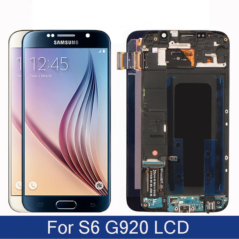 

ЖК-дисплей SUPER AMOLED для Samsung Galaxy S6 G920 G920F G920i G920W8, дисплей с сенсорным экраном и дигитайзером в сборе с рамкой, оригинал