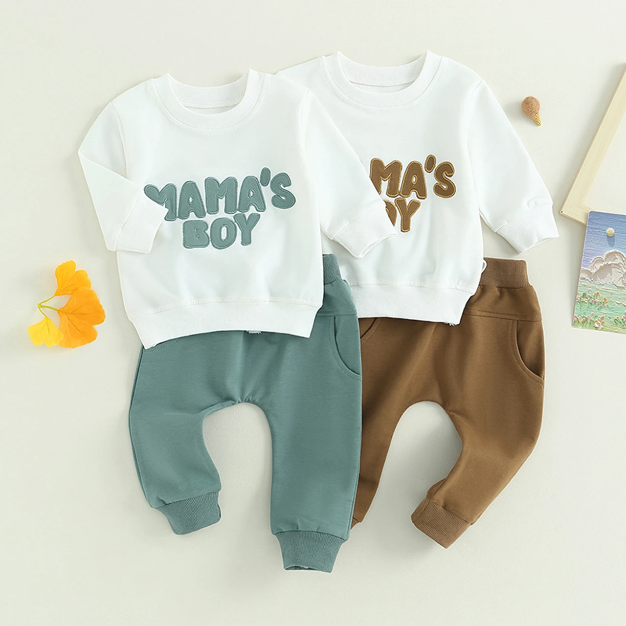 

Toddler Baby Boy Clothes MAMA'S BOY Long Sleeve Pullover Sweatshirt Stretch Jogger Pants Infant Fall Winter Sports Outfit
