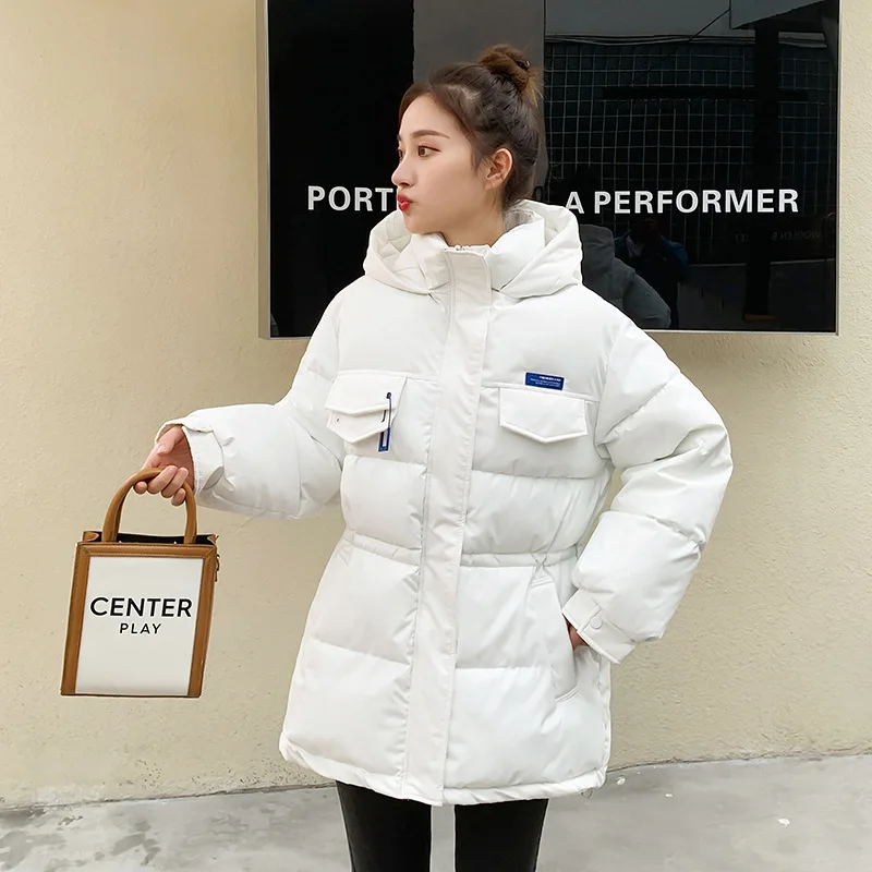 Winter Women's Cold Coat Candy Colors Parkas Super Hot Hooded Padded Jacket Mid Length Coat Loose Cheap Wholesale Jacket New