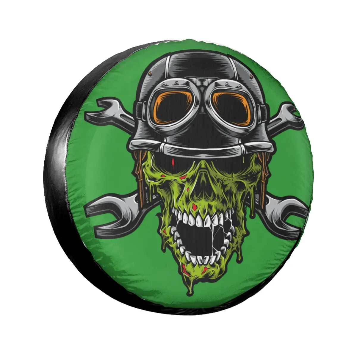 

Car Wheel Tyre Cover 13/14/15/16 Inch Zombie Biker Head Spare Tire Cover Case Soft Protector Pouch Car Accessories